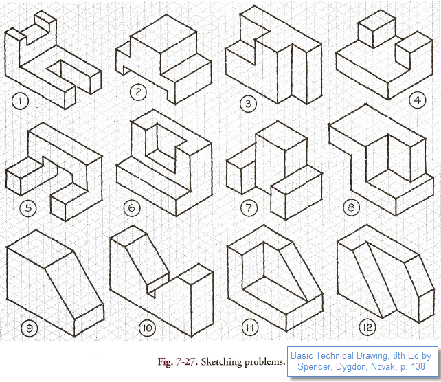 ISOMETRIC DRAWING PRACTICE WITH BLOCKS by maltvat | Download free STL model  | Printables.com
